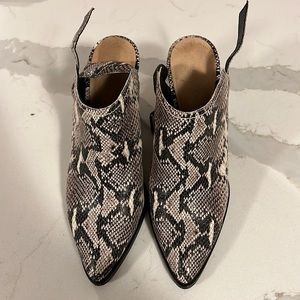 Halogen snakeskin booties